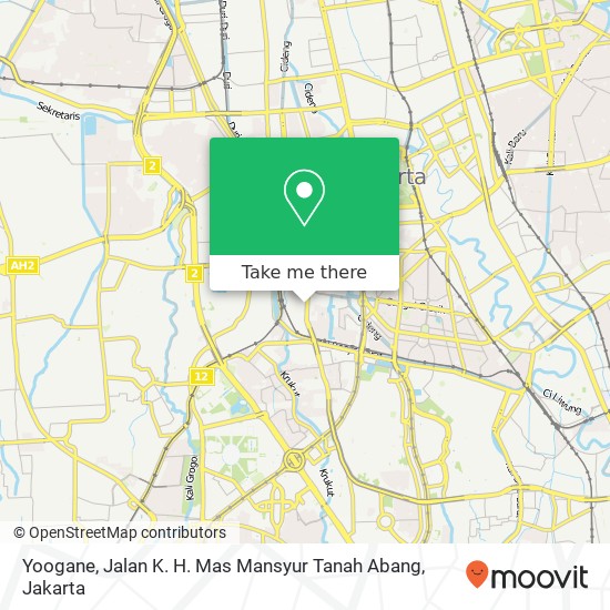 Yoogane, Jalan K. H. Mas Mansyur Tanah Abang map