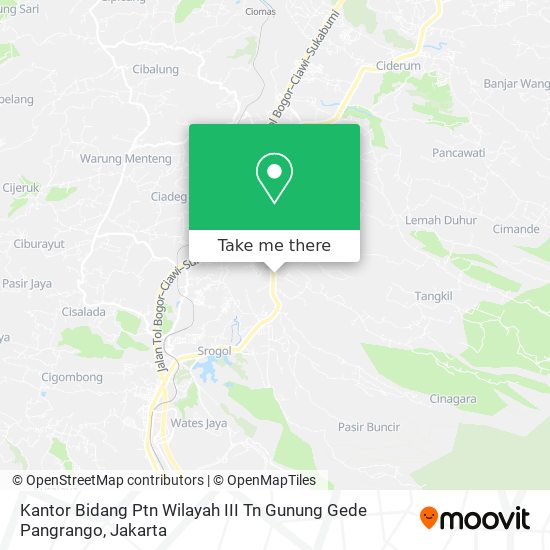 Kantor Bidang Ptn Wilayah III Tn Gunung Gede Pangrango map