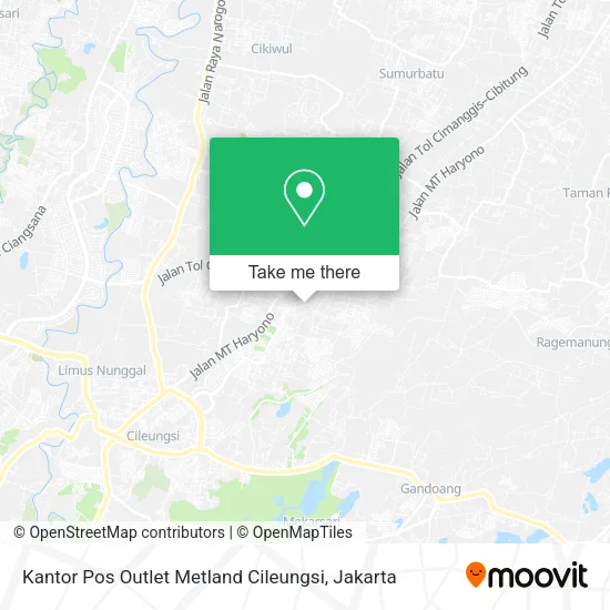 Kantor Pos Outlet Metland Cileungsi map