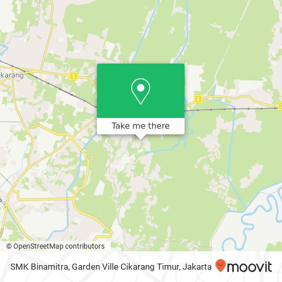 SMK Binamitra, Garden Ville Cikarang Timur map