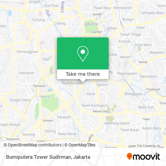 Bumiputera Tower Sudirman map