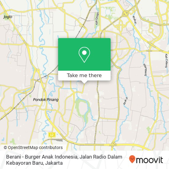 Berani - Burger Anak Indonesia, Jalan Radio Dalam Kebayoran Baru map