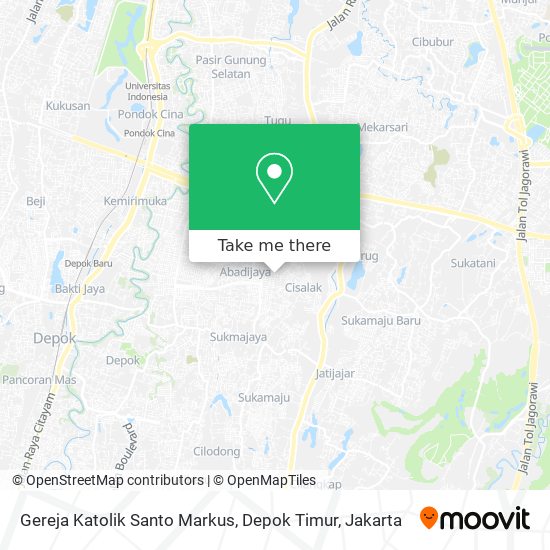 Gereja Katolik Santo Markus, Depok Timur map