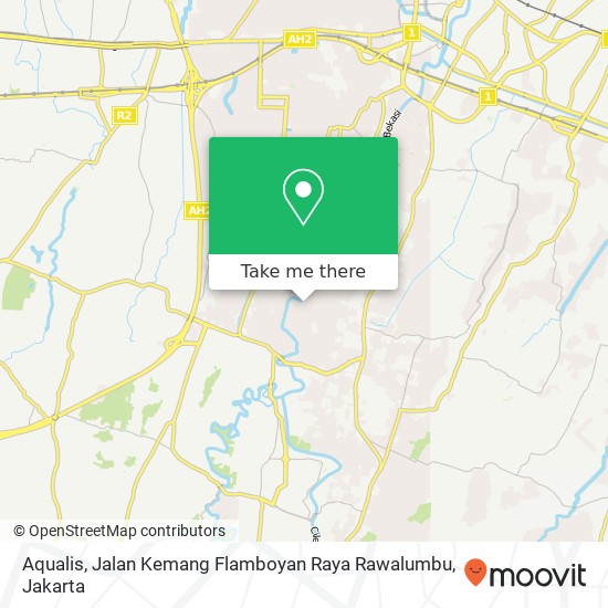 Aqualis, Jalan Kemang Flamboyan Raya Rawalumbu map