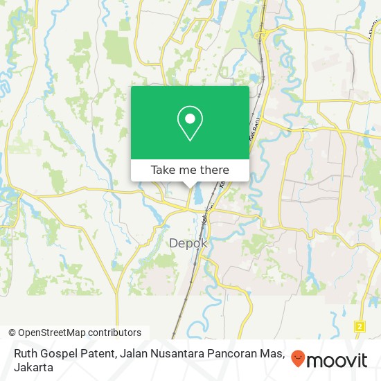 Ruth Gospel Patent, Jalan Nusantara Pancoran Mas map