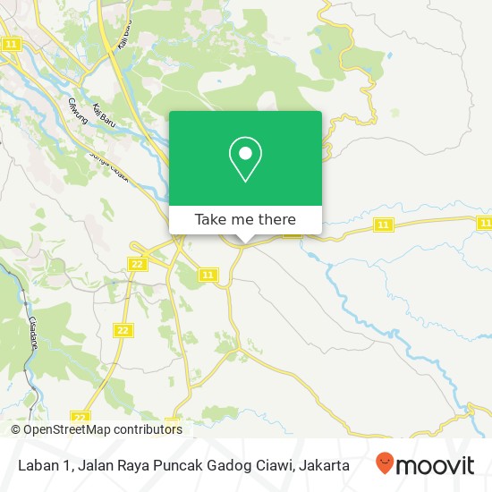 Laban 1, Jalan Raya Puncak Gadog Ciawi map