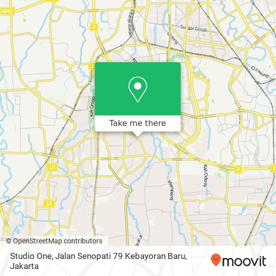 Studio One, Jalan Senopati 79 Kebayoran Baru map