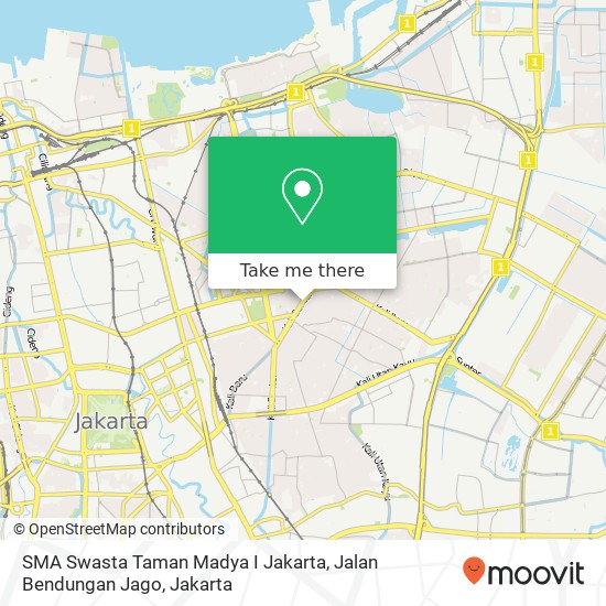 SMA Swasta Taman Madya I Jakarta, Jalan Bendungan Jago map