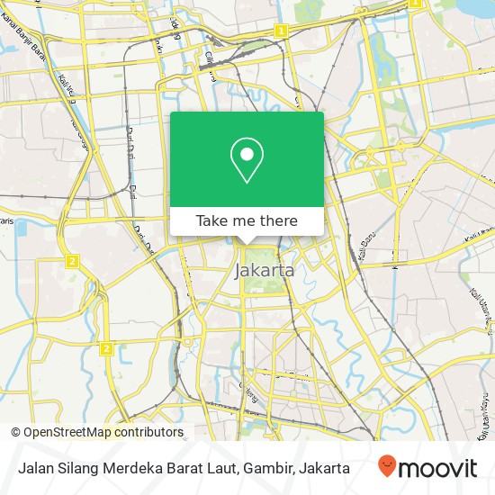 Jalan Silang Merdeka Barat Laut, Gambir map