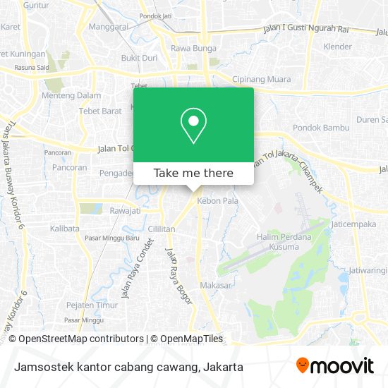 Jamsostek kantor cabang cawang map