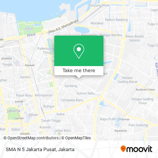 SMA N 5 Jakarta Pusat map