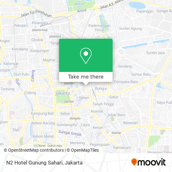 N2 Hotel Gunung Sahari map