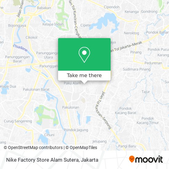 How to get to Nike Factory Store Alam Sutera in Kota Tangerang by bus