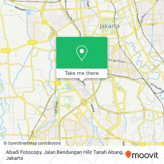 Abadi Fotocopy, Jalan Bendungan Hilir Tanah Abang map