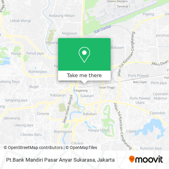 Pt.Bank Mandiri Pasar Anyar Sukarasa map