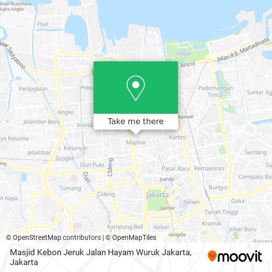 Masjid Kebon Jeruk Jalan Hayam Wuruk Jakarta map