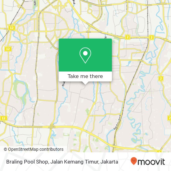 Braling Pool Shop, Jalan Kemang Timur map