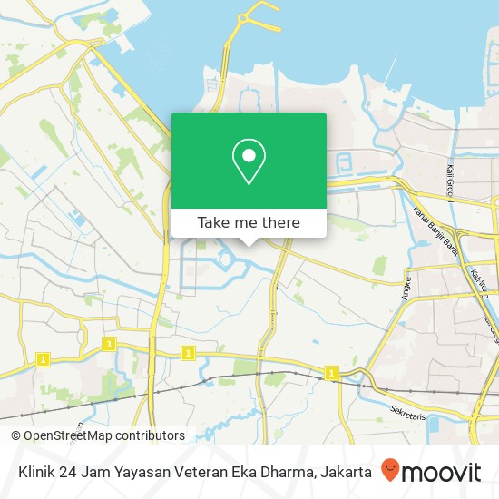 Klinik 24 Jam Yayasan Veteran Eka Dharma map