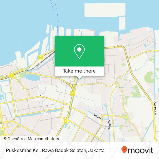 Puskesmas Kel. Rawa Badak Selatan, Jalan Patimura Koja map