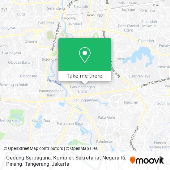 Gedung Serbaguna. Komplek Sekretariat Negara Ri. Pinang. Tangerang map