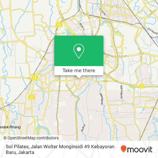 Sol Pilates, Jalan Wolter Monginsidi 49 Kebayoran Baru map