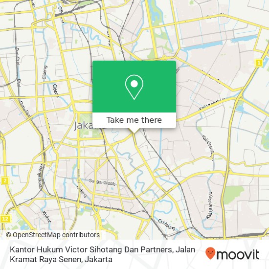 Kantor Hukum Victor Sihotang Dan Partners, Jalan Kramat Raya Senen map