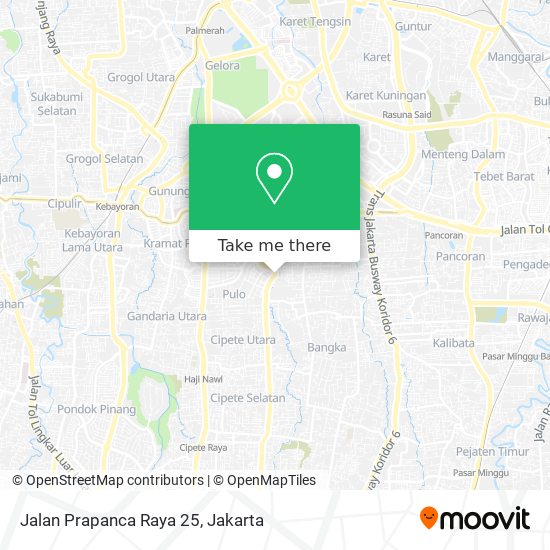 Jalan Prapanca Raya 25 map