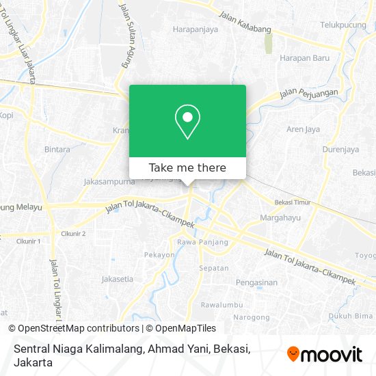 Sentral Niaga Kalimalang, Ahmad Yani, Bekasi map