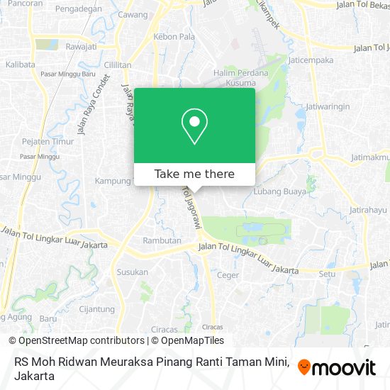 RS Moh Ridwan Meuraksa Pinang Ranti Taman Mini map