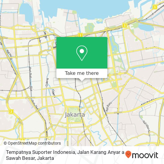 Tempatnya Suporter Indonesia, Jalan Karang Anyar a Sawah Besar map