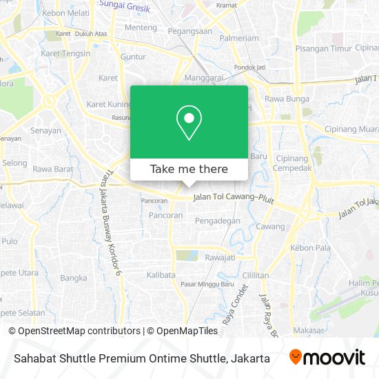 Sahabat Shuttle Premium Ontime Shuttle map