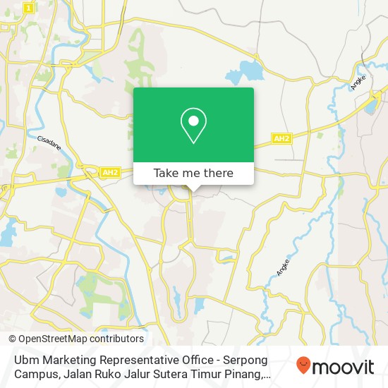 Ubm Marketing Representative Office - Serpong Campus, Jalan Ruko Jalur Sutera Timur Pinang map