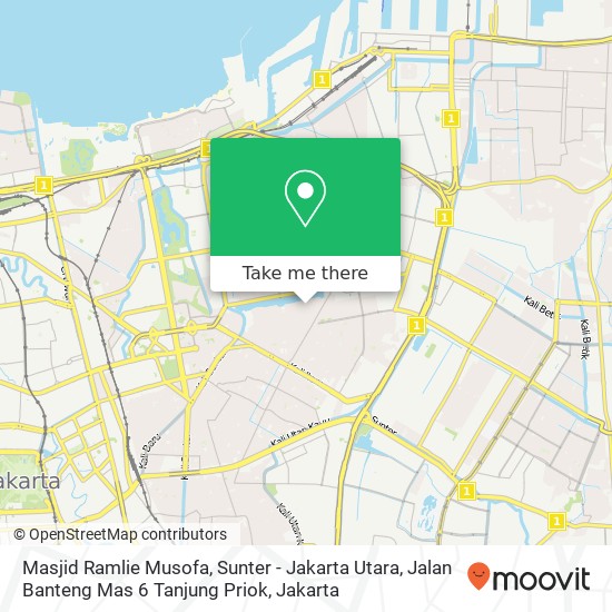 Masjid Ramlie Musofa, Sunter - Jakarta Utara, Jalan Banteng Mas 6 Tanjung Priok map