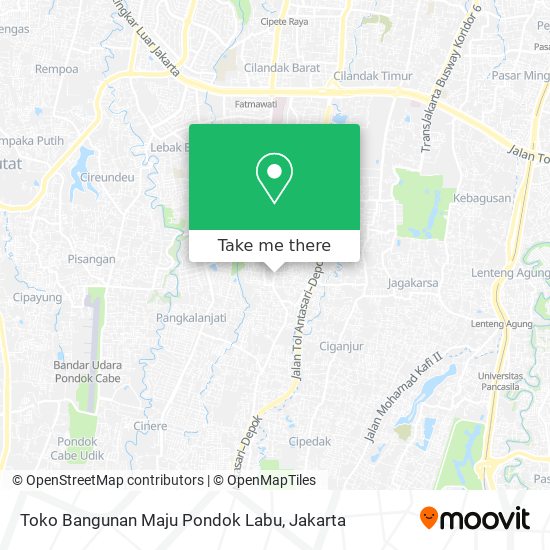 Toko Bangunan Maju Pondok Labu map