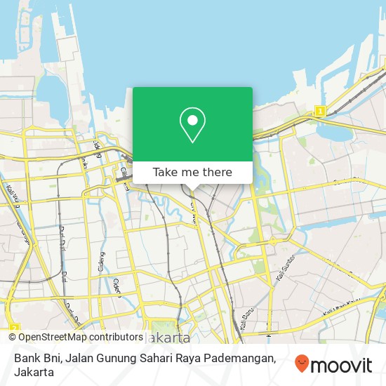 Bank Bni, Jalan Gunung Sahari Raya Pademangan map