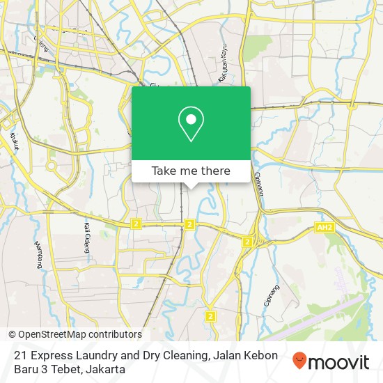 21 Express Laundry and Dry Cleaning, Jalan Kebon Baru 3 Tebet map