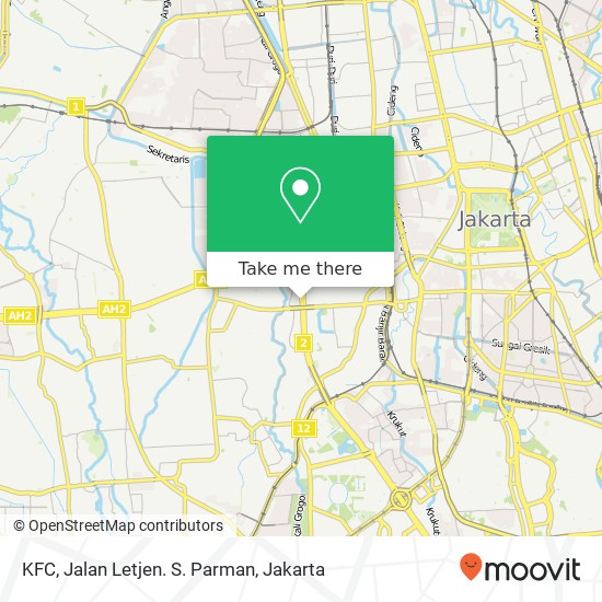 KFC, Jalan Letjen. S. Parman map