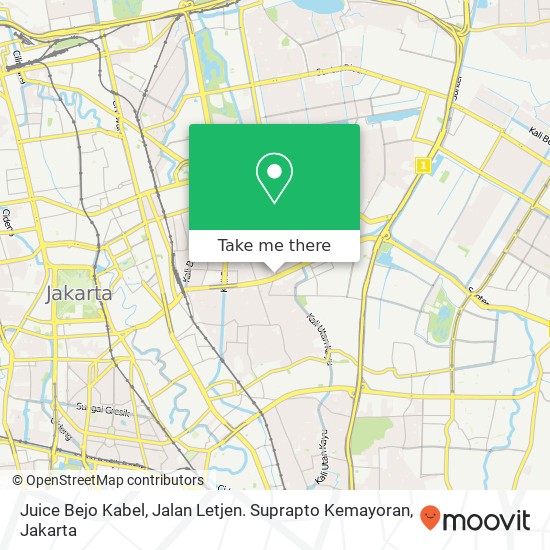 Juice Bejo Kabel, Jalan Letjen. Suprapto Kemayoran map