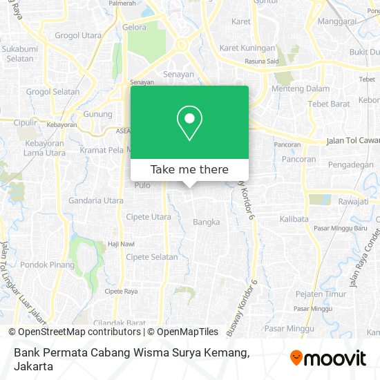 Bank Permata Cabang Wisma Surya Kemang map