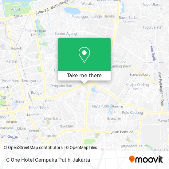 C One Hotel Cempaka Putih map