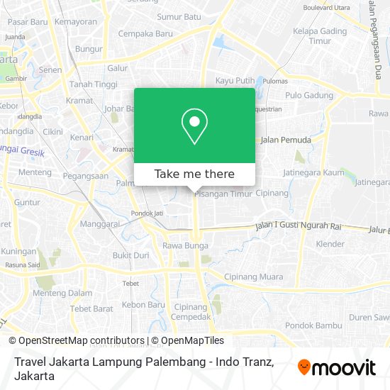 Travel Jakarta Lampung Palembang - Indo Tranz map