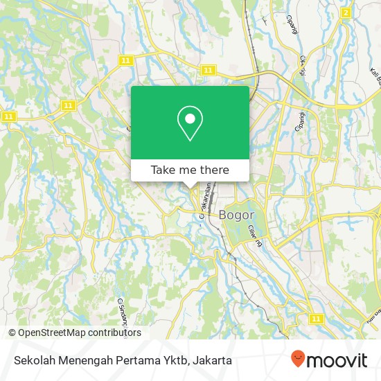 Sekolah Menengah Pertama Yktb, Bogor Tengah map