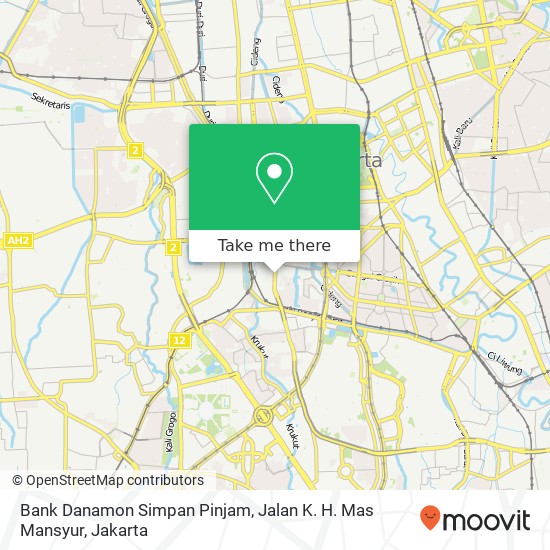 Bank Danamon Simpan Pinjam, Jalan K. H. Mas Mansyur map