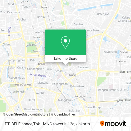 PT. BFI Finance,Tbk - MNC tower lt.12a map