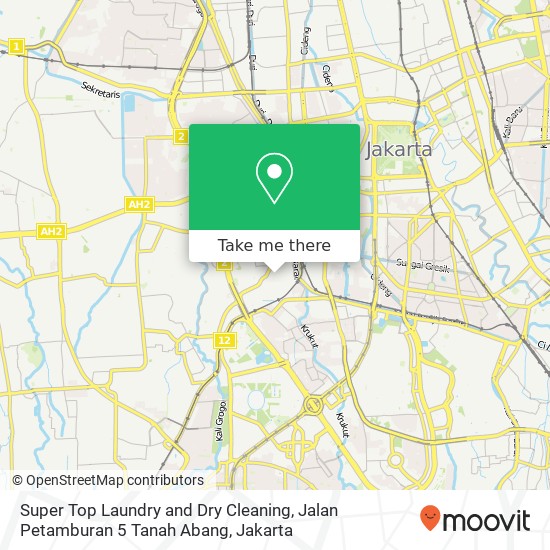 Super Top Laundry and Dry Cleaning, Jalan Petamburan 5 Tanah Abang map