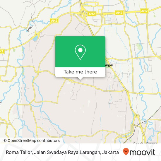 Roma Tailor, Jalan Swadaya Raya Larangan map