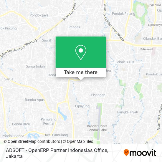 ADSOFT - OpenERP Partner Indonesia's Office map