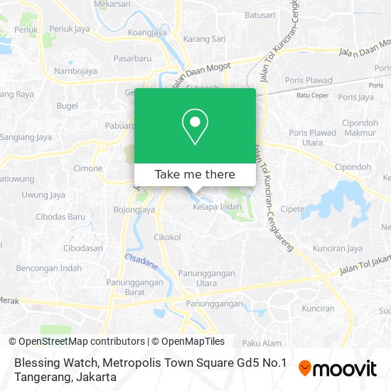 Blessing Watch, Metropolis Town Square Gd5 No.1 Tangerang map