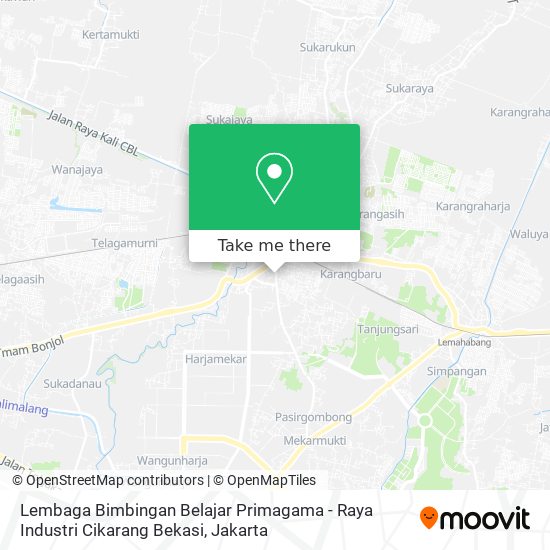 Lembaga Bimbingan Belajar Primagama - Raya Industri Cikarang Bekasi map