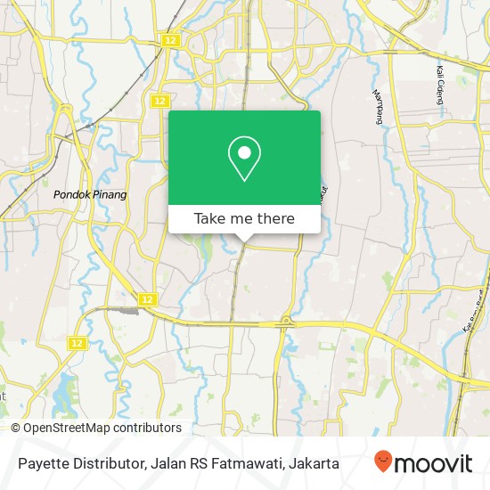 Payette Distributor, Jalan RS Fatmawati map